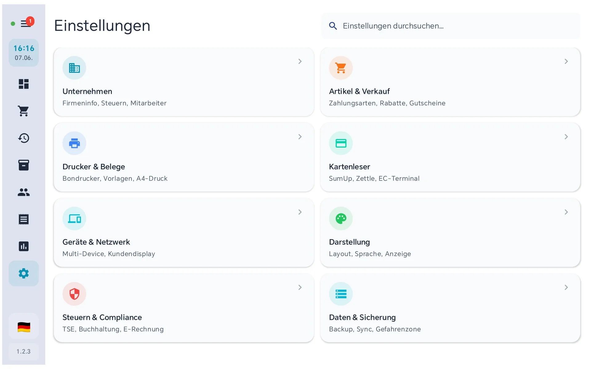 Einstellungen-Menu