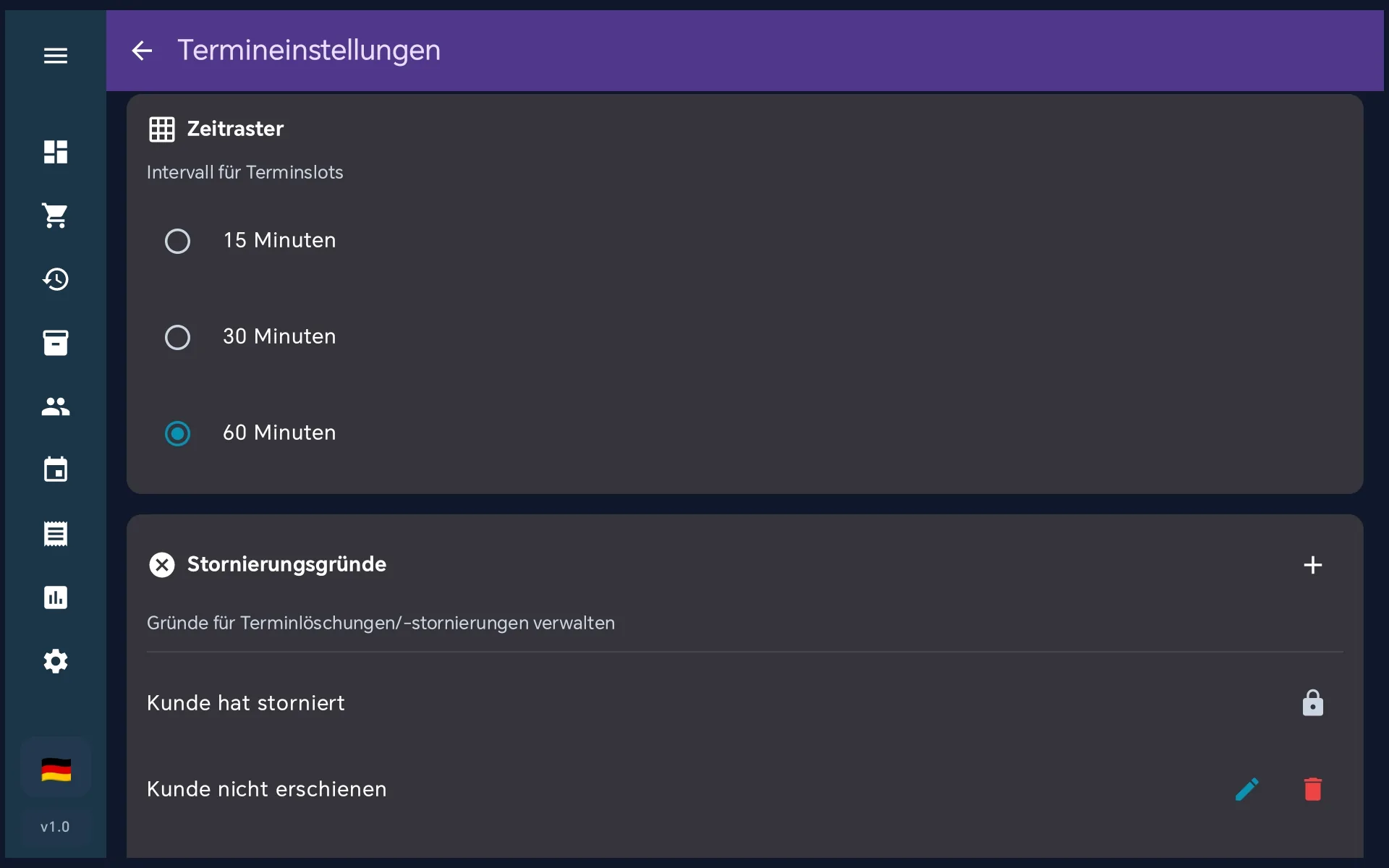 Zeitraster-Auswahl