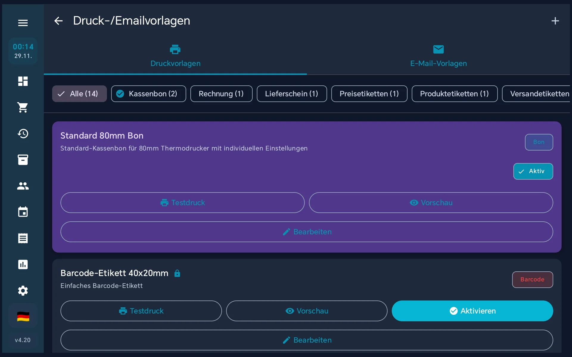 Tagesansicht des Terminplaners ohne buchbare Zeitfenster wegen eingetragener Abwesenheit