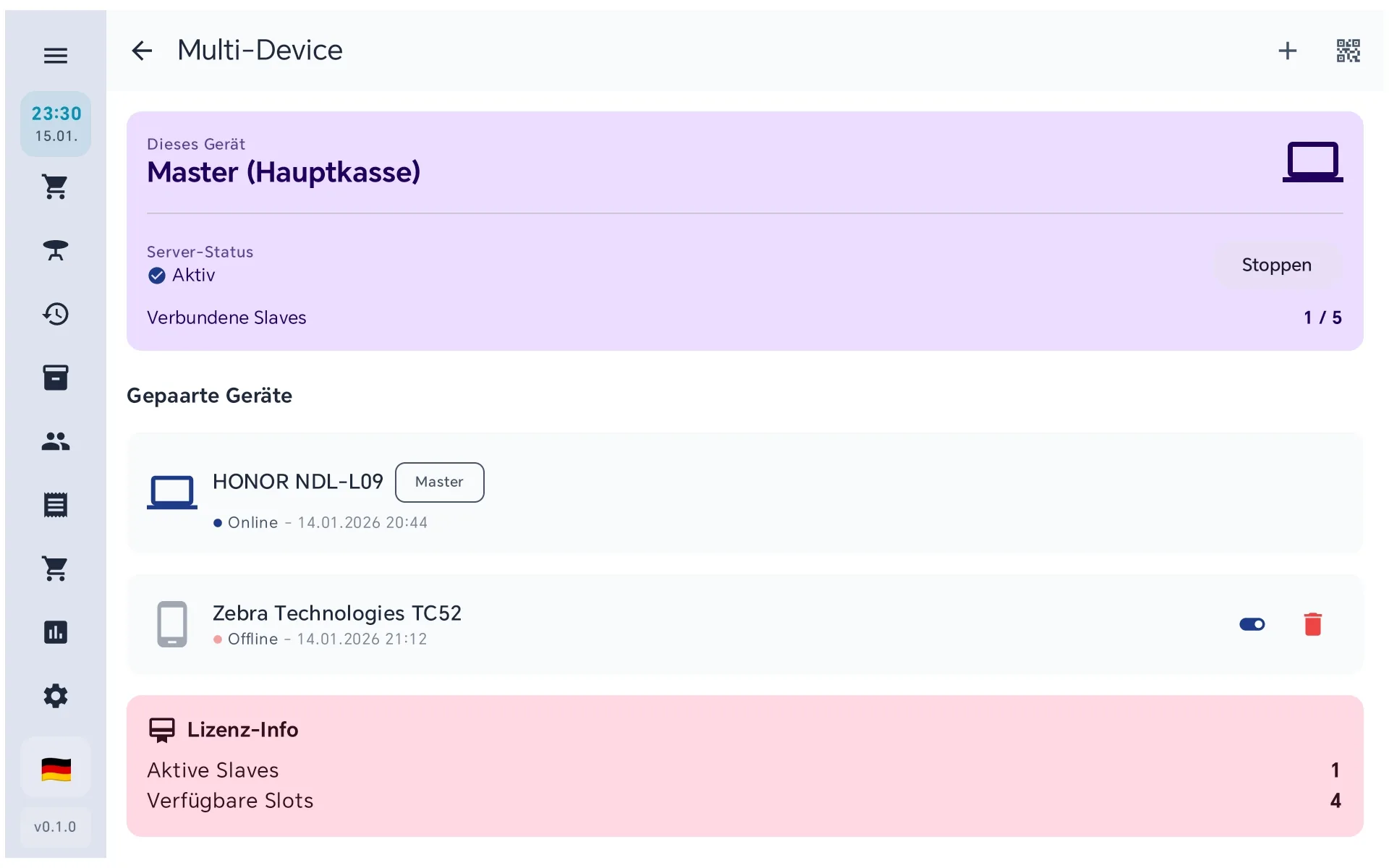 BISpicy POS Multi-Device - Master-Kasse mit verbundenen Kellner-Geräten