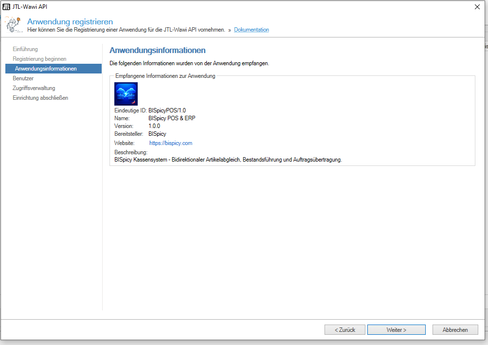 JTL-Wawi API - BISpicy POS & ERP erkannt