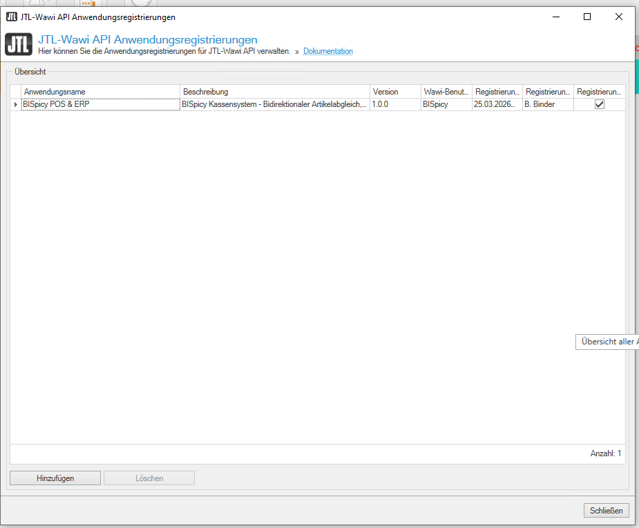 JTL-Wawi - Registrierung abgeschlossen