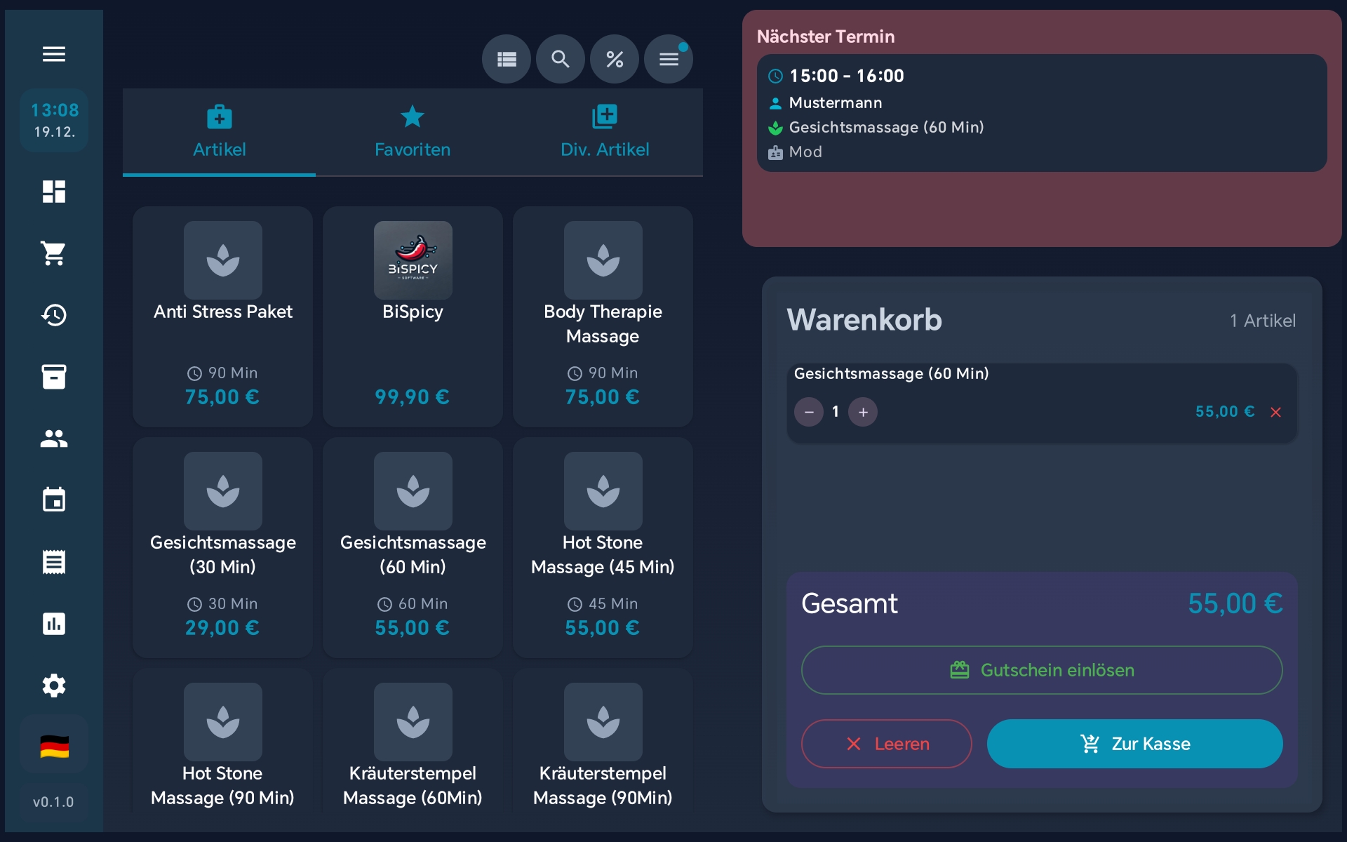 Dienstleistung Layout mit Service-Grid