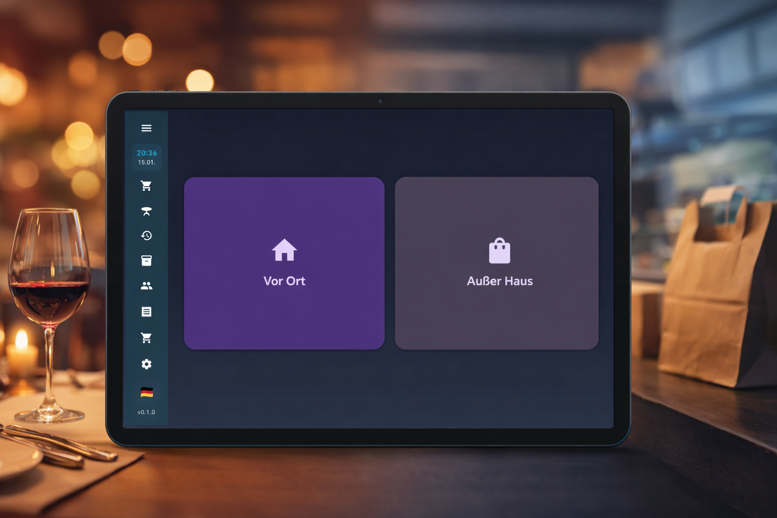 BISpicy POS Verzehrart-Auswahl - Vor Ort oder Außer Haus