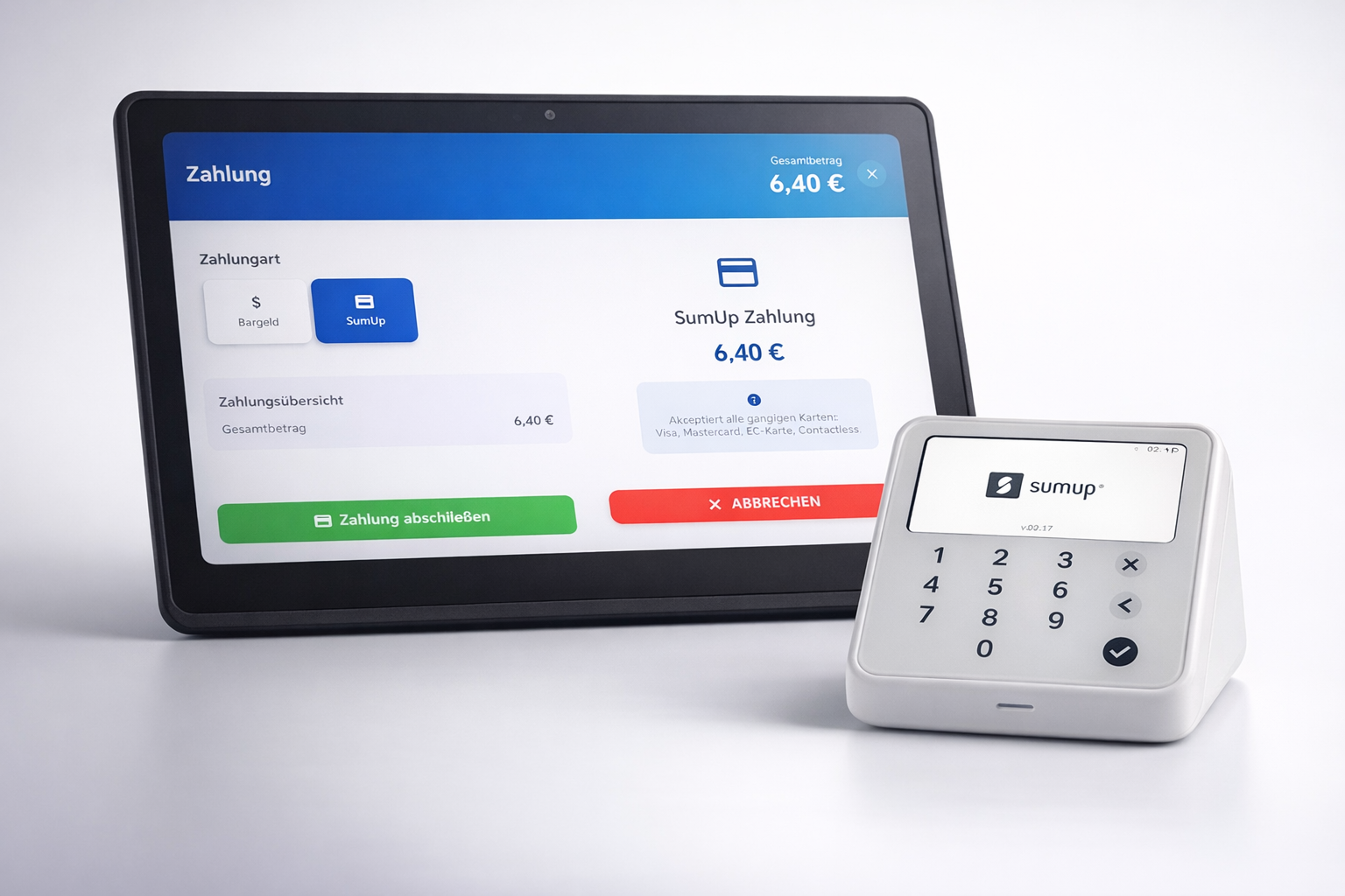 BISpicy POS Tablet mit SumUp Terminal - Kartenzahlung Integration