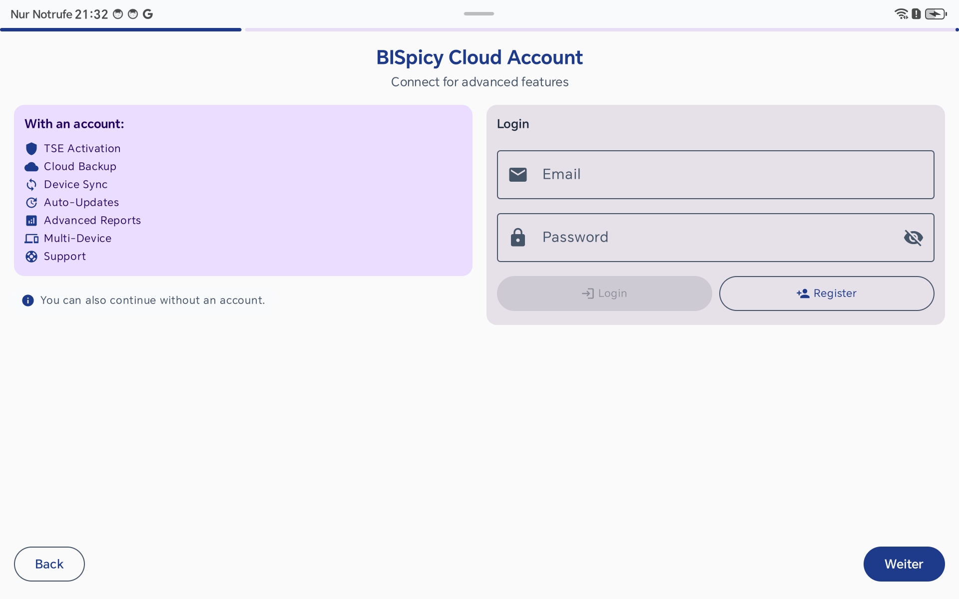Setup Wizard - Firmeninformationen